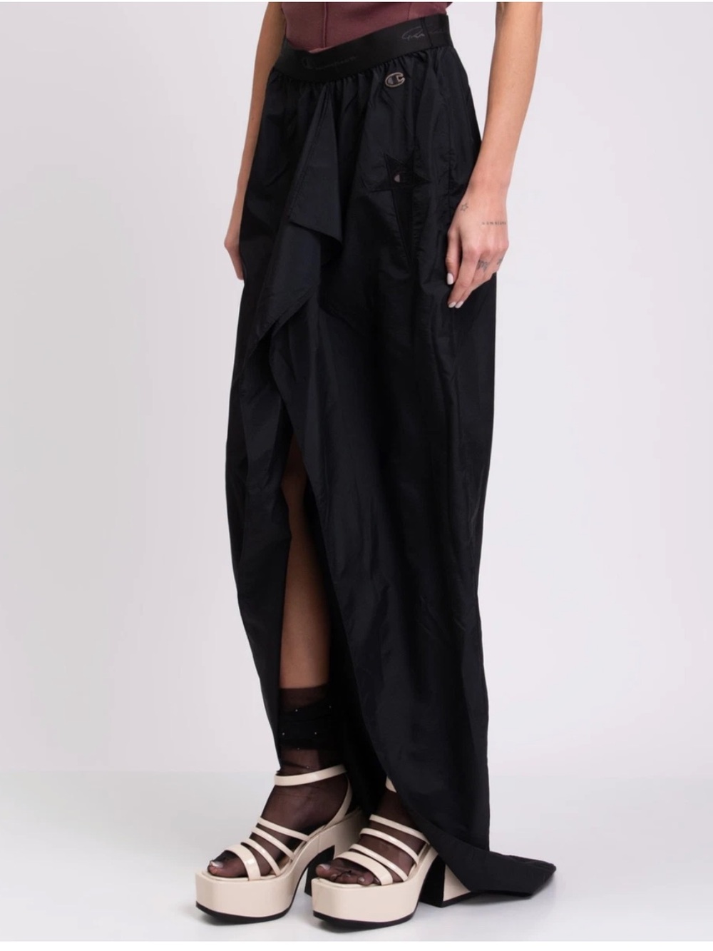Rick Owens x Champion High Waisted Slit Skirt in Black NWT Medium